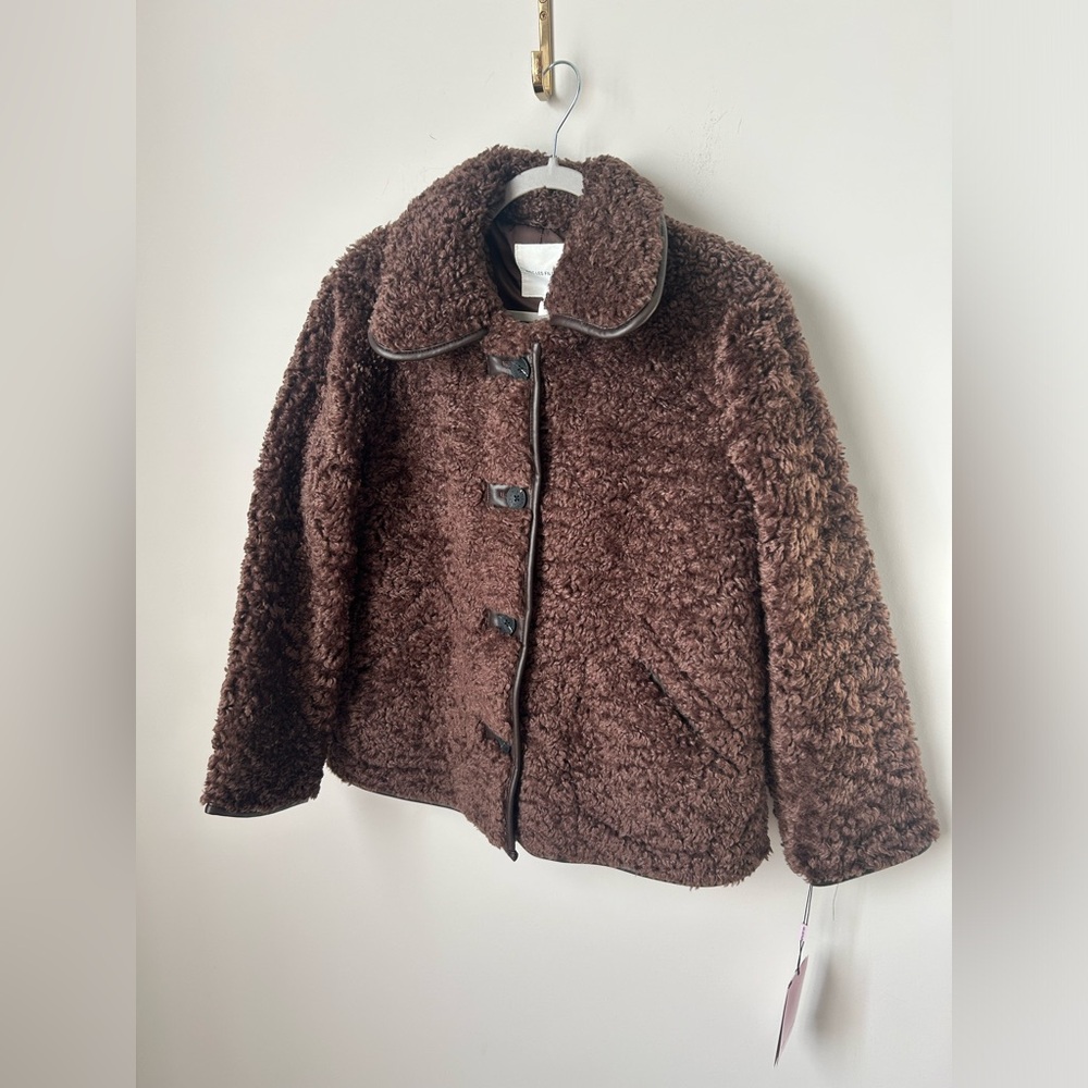 Avec Les Filles Dark Brown Teddy Faux Fur Jacket